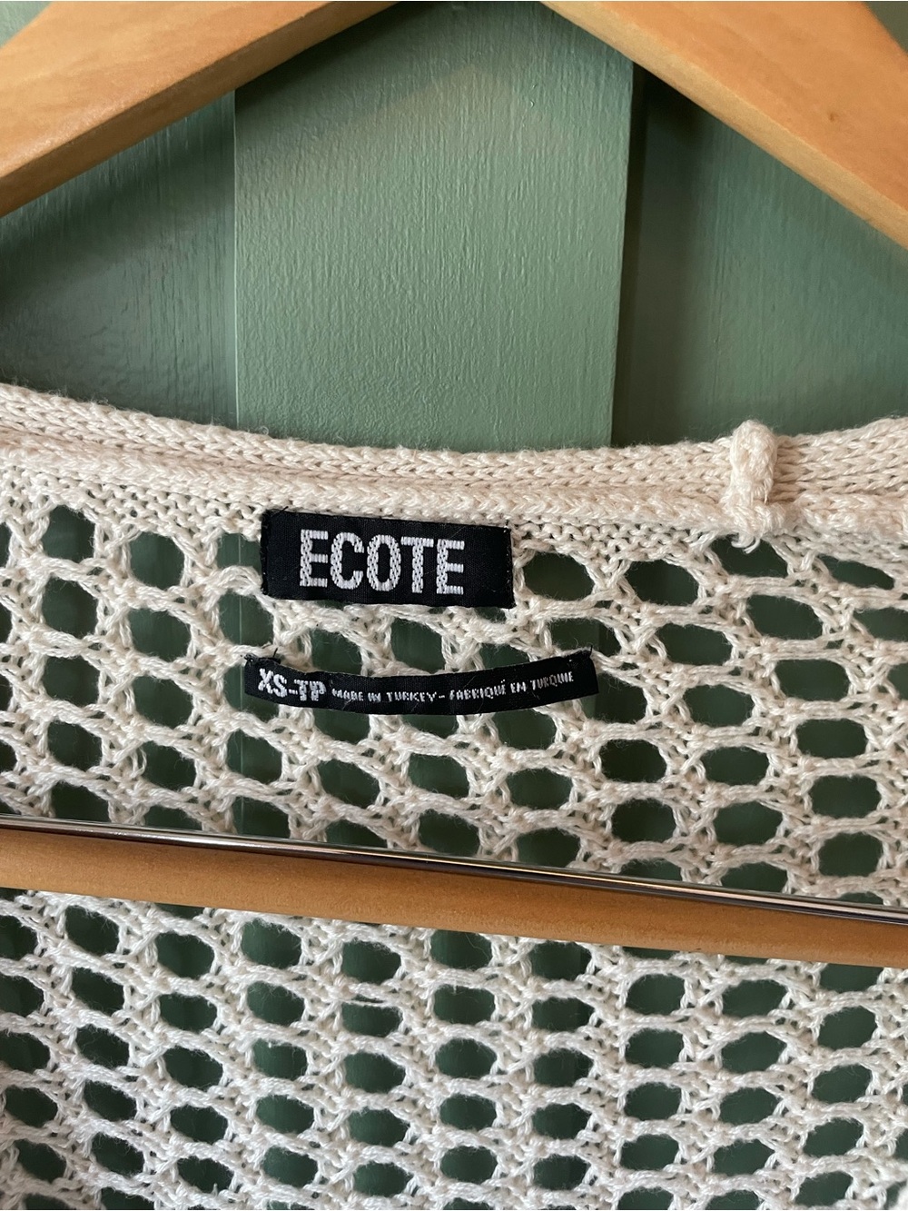 Ecote Cream Open-Weave Tie-Front Cardigan - Picture 3 of 5